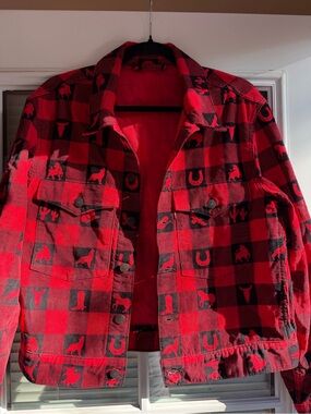 Levi’s Red & Black Buffalo Plaid Jacket with Western Motif